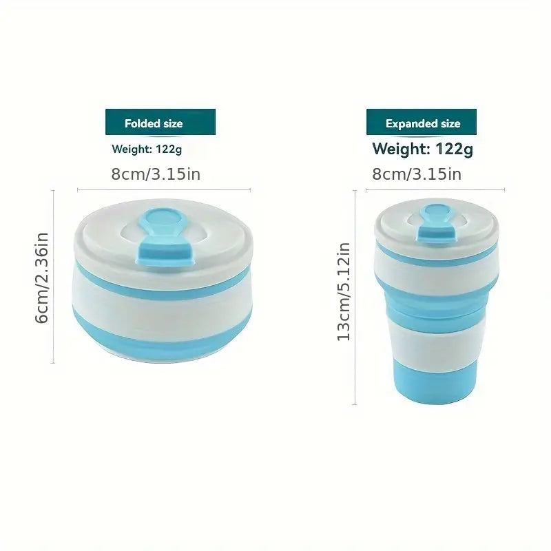 Continental Homeware Water Bottle Foldable Silicone Travel Coffee Cup with Lid
