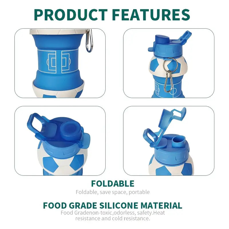 Continental Homeware Water Bottle Silicone Water Bottle Adjustable 550ml/18.6oz