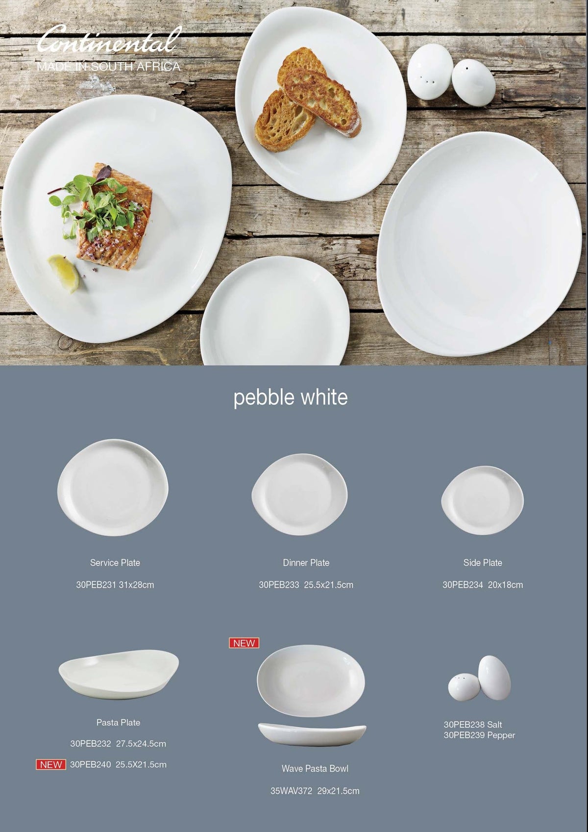 Continental PLATE Continental Pebble Platter 37x24cm White 30PEB237 (7413446541401)