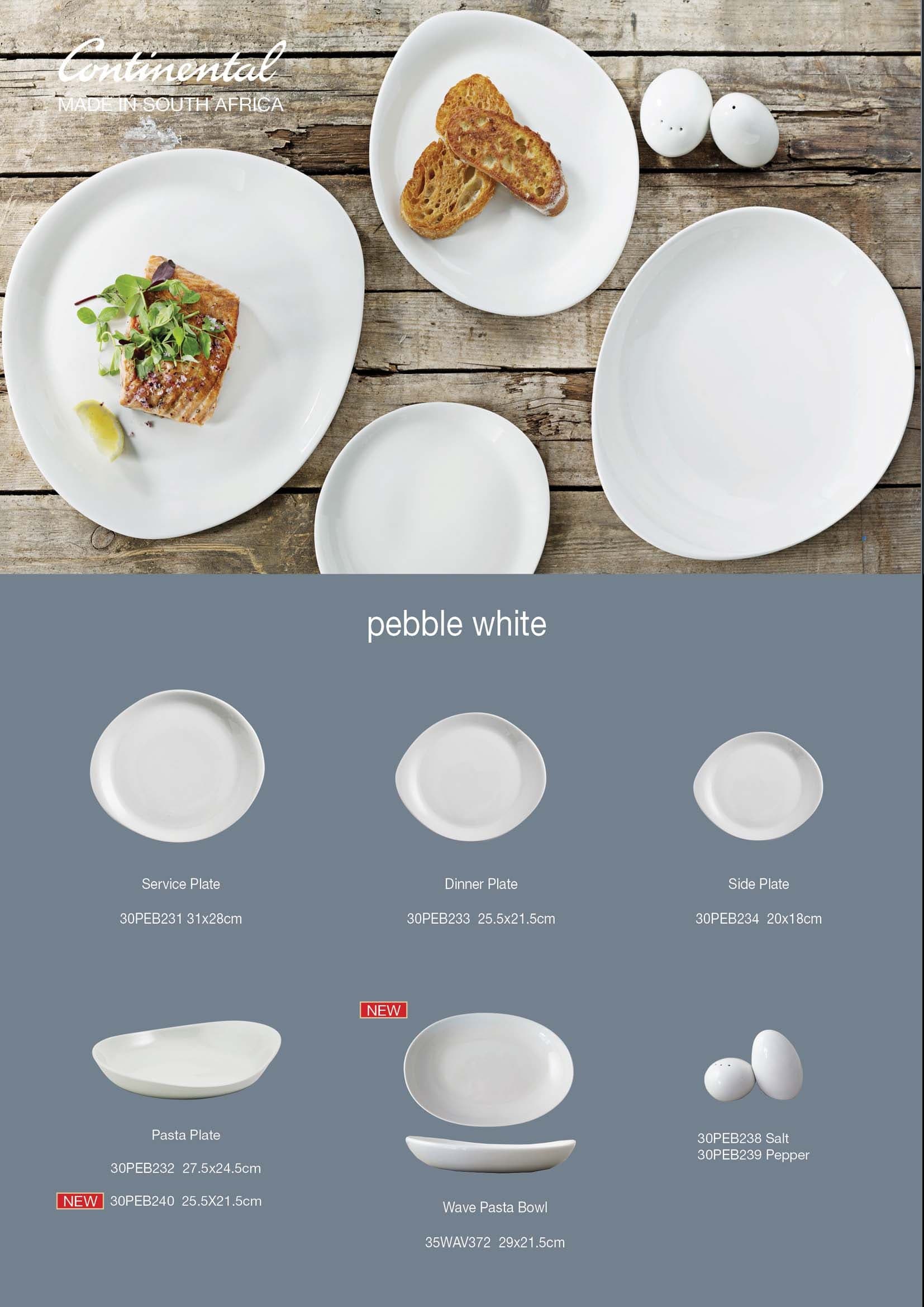 Continental PLATE Continental Pebble Platter 37x24cm White 30PEB237 (7413446541401)
