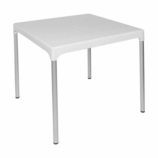Contour Catering Table White Contour Chelsea Square Plastic Table 4 Seater Assorted Colours P3076