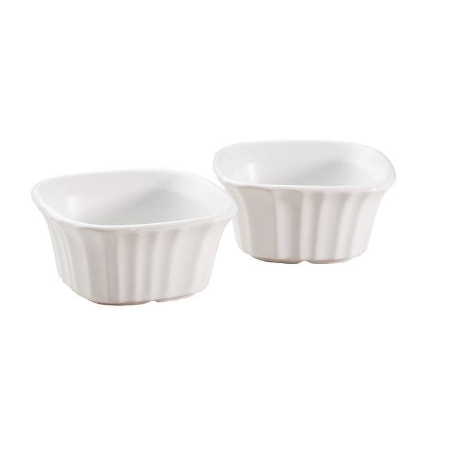 CorningWare Bowls Corningware French White Square Ramekins, 207ml, 2 Piece (7405355663449)