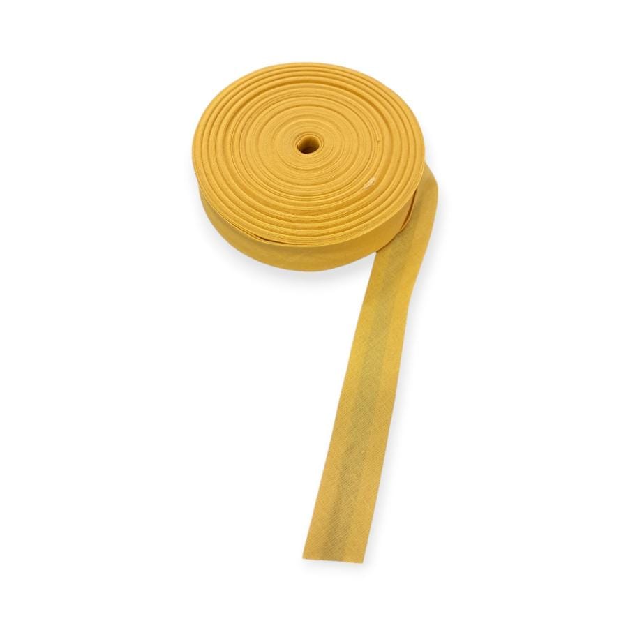 COTTON BINDING Habby Yellow Cotton Bias Binding 25mm (7811476979801)