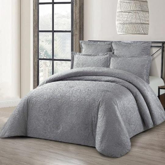 Cotton Co Bedroom & Bathroom Cotton Co Florence Jacquard Comforter 5 Piece Queen Silver Fl08