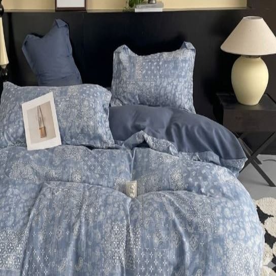 Cotton Co Duvet Cover 3/4 Duvet Cover Set Cotton Co Printed Micro Satin Bohemia Blue Duvet Covers Set
