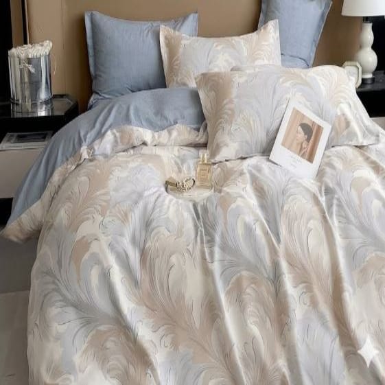 Cotton Co Duvet Cover 3/4 Duvet Cover Set Cotton Co Printed Micro Satin Les Feuilles Duvet Covers Set