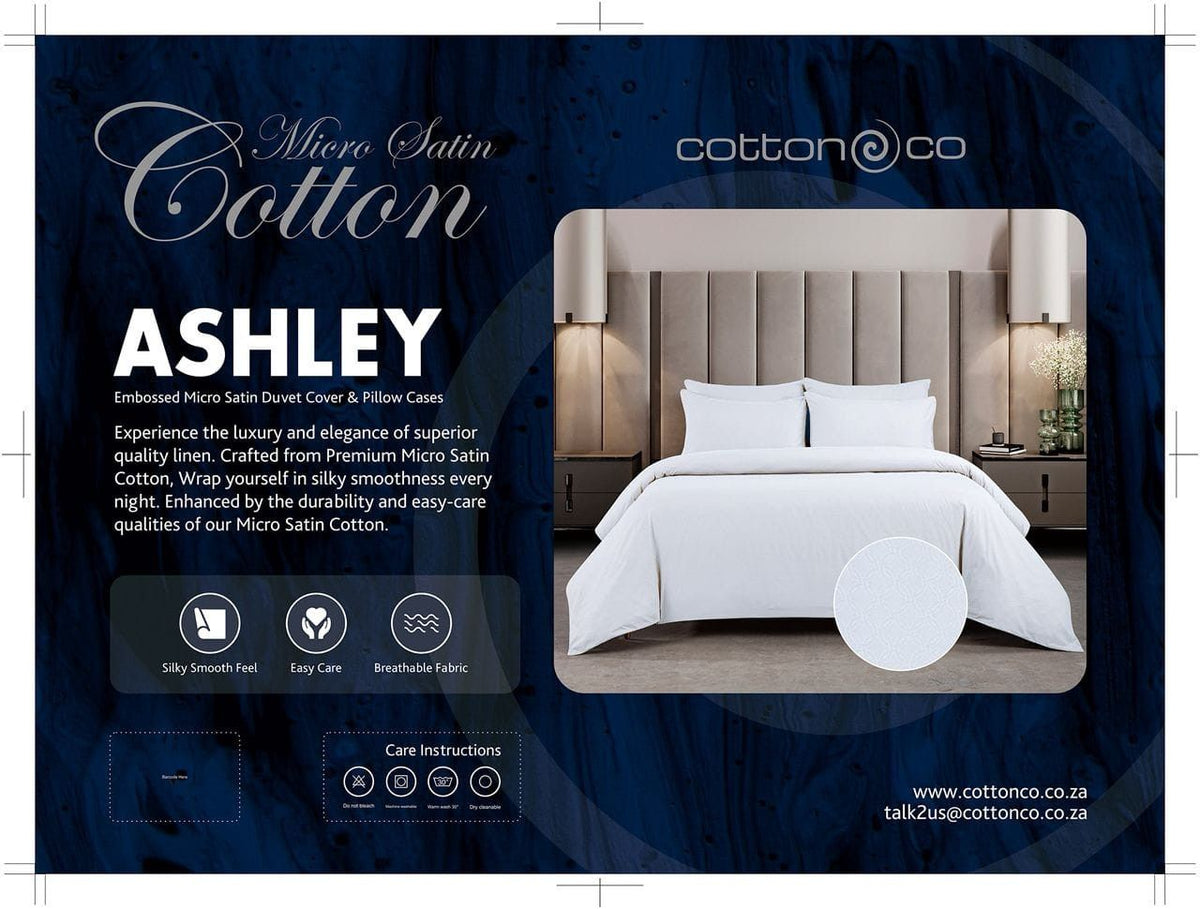 Cotton Co Duvet Cover Cotton Co Ashley White Embossed Micro Satin Duvet Covers Set