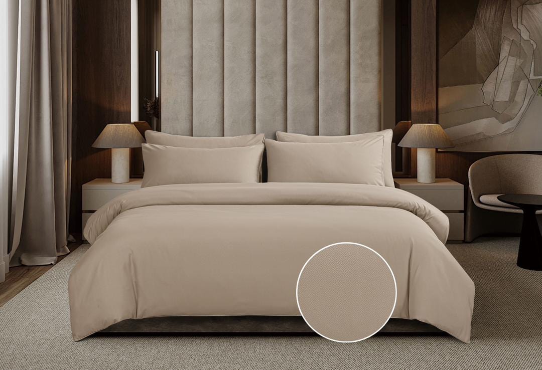 Cotton Co Duvet Cover Cotton Co Gigi Stone Embossed Micro Satin Duvet Cover Set (7811170566233)