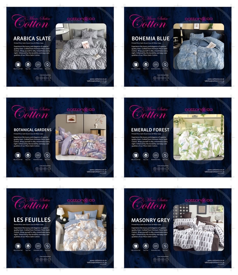 Cotton Co Duvet Cover Cotton Co Printed Micro Satin Les Feuilles Duvet Covers Set