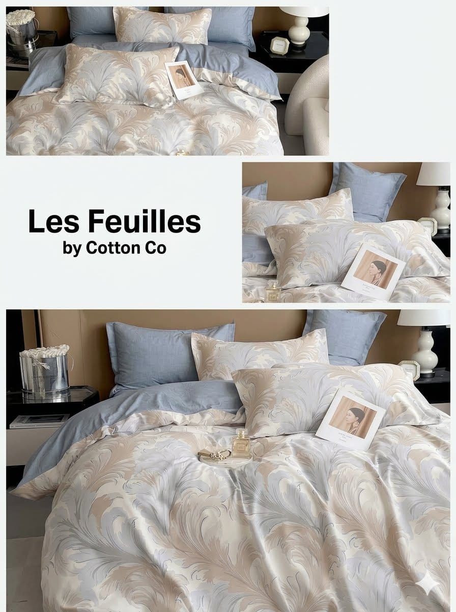 Cotton Co Duvet Cover Cotton Co Printed Micro Satin Les Feuilles Duvet Covers Set