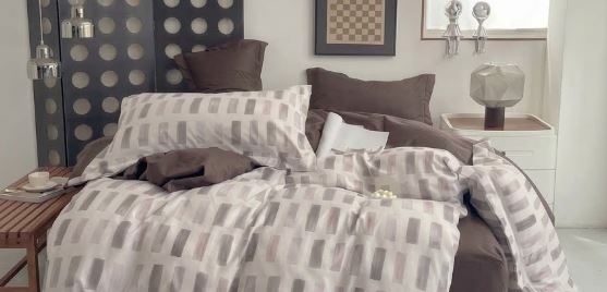 Cotton Co Duvet Cover Cotton Co Printed Micro Satin Masonary Grey Duvet Covers Set