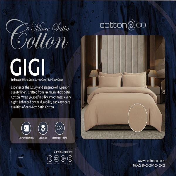 Cotton Co Duvet Cover Single Cotton Co Gigi Stone Embossed Micro Satin Duvet Cover Set (7811170566233)