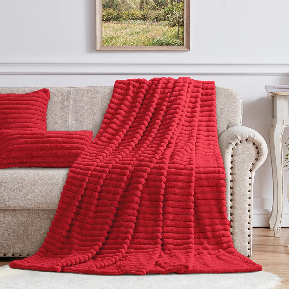 Cotton Co Fur Throw 120x180cm Cotton Co Milan Faux fux Throw 120 x 180cm Red (7811193241689)