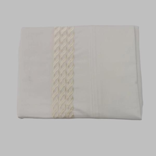 Cotton Craft SHEET SET Cotton Craft Luxury Collection Embroidered Bed Sheet T-200 Percale 3 Piece Cream