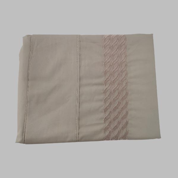 Cotton Craft SHEET SET Cotton Craft Luxury Collection Embroidered Bed Sheet T-200 Percale 3 Piece Stone