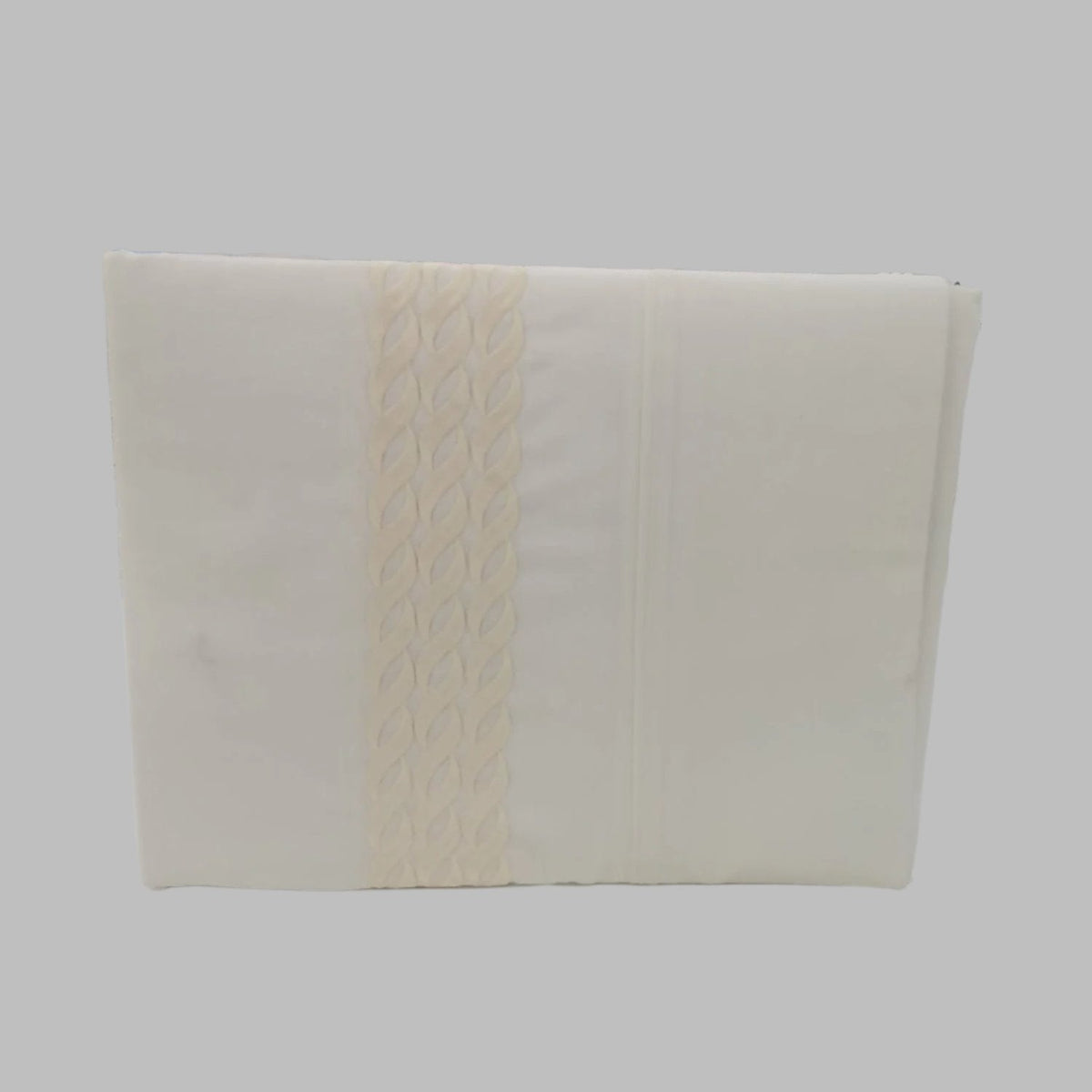 Cotton Craft SHEET SET Double Cotton Craft Luxury Collection Embroidered Bed Sheet T-200 Percale 3 Piece Cream