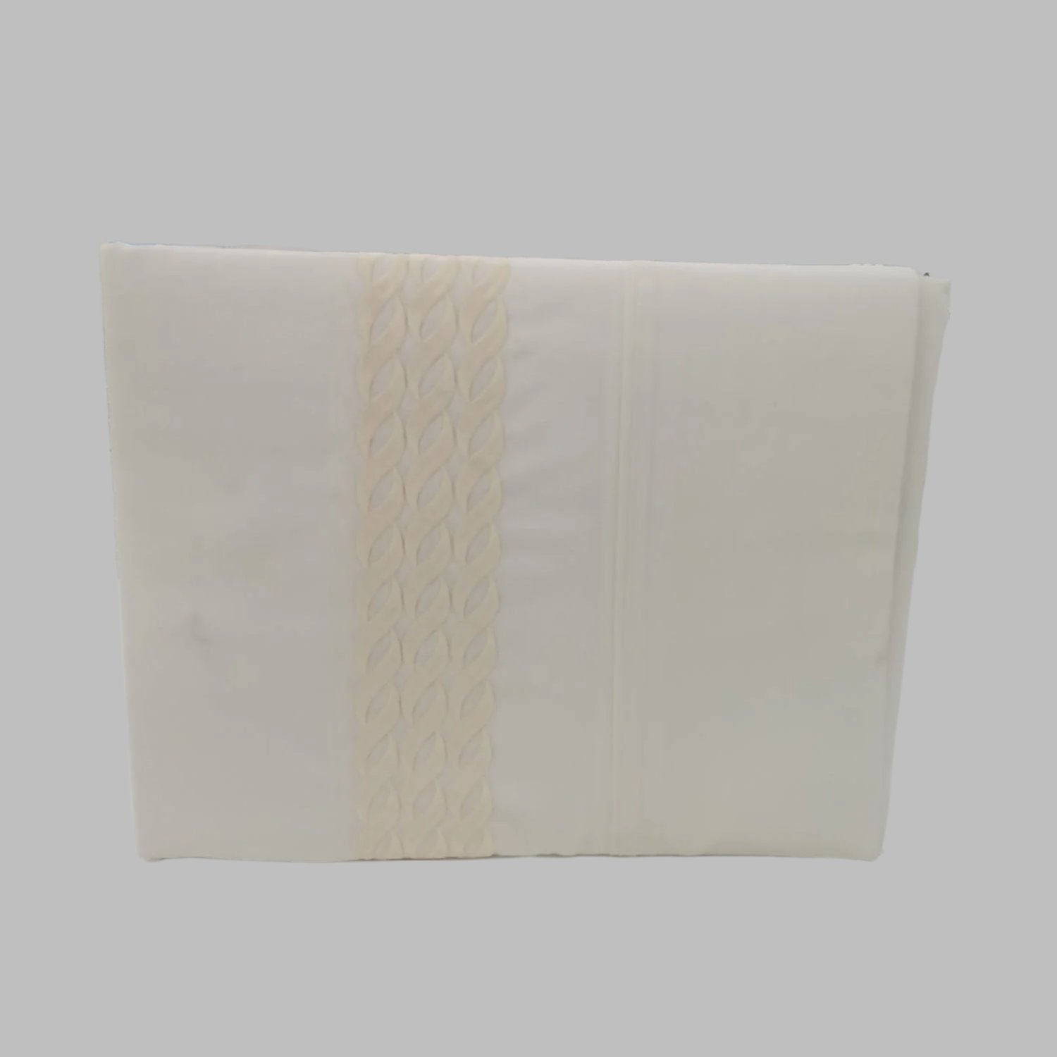 Cotton Craft SHEET SET Double Cotton Craft Luxury Collection Embroidered Bed Sheet T-200 Percale 3 Piece Cream