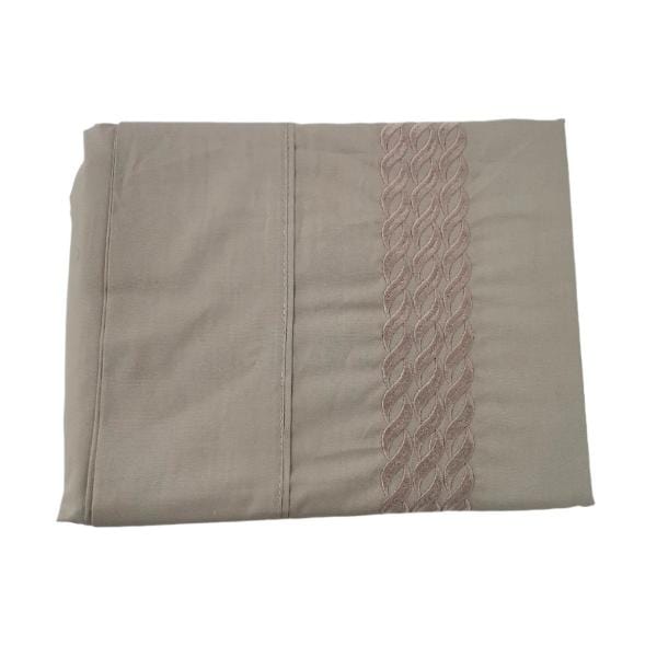 Cotton Craft SHEET SET Double Cotton Craft Luxury Collection Embroidered Bed Sheet T-200 Percale 3 Piece Stone