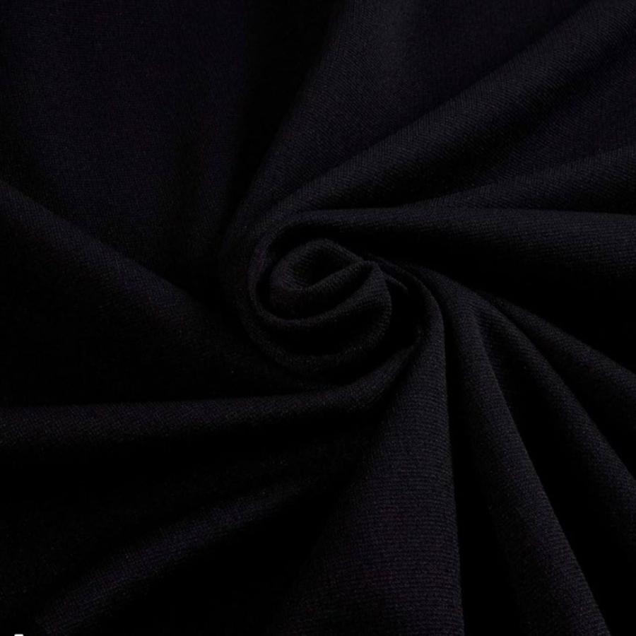 COTTON Dress Fabrics Black Stretch Cotton Sateen  150cm (7809396015193)