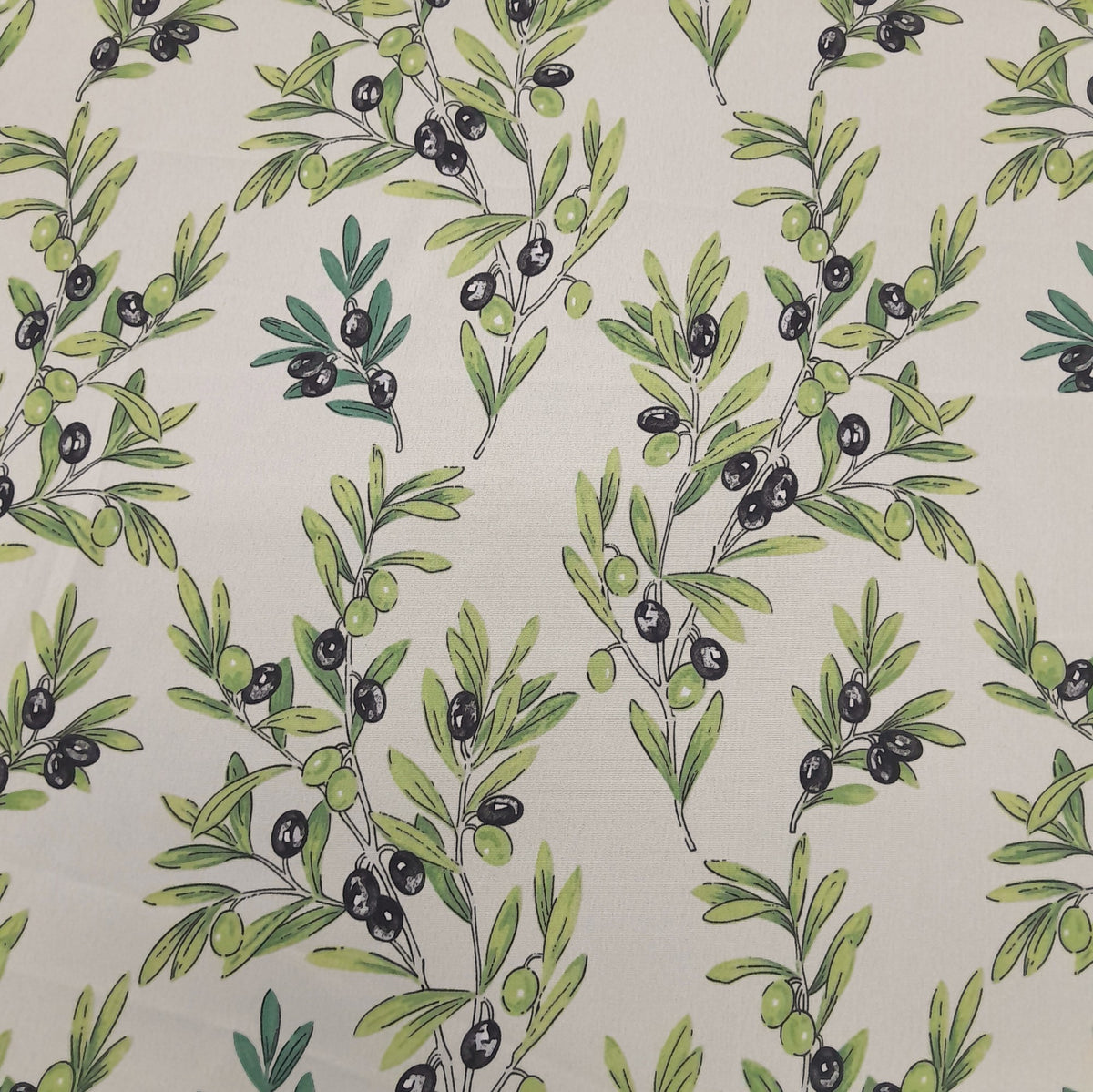 Printed Mini Matt Olive Flowers 140 cm