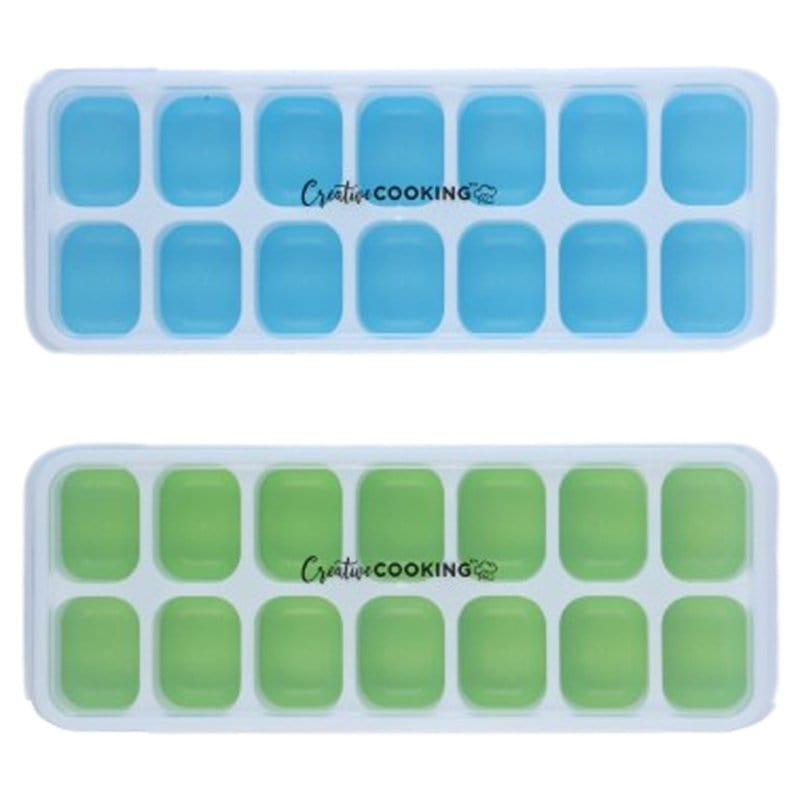 Creative Cooking Silicone Pop-Out Ice Trays Creative Cooking Silicone Pop-Out Ice Trays With Lids, Set Of 2 CC-179
