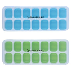Creative Cooking Silicone Pop-Out Ice Trays Creative Cooking Silicone Pop-Out Ice Trays With Lids, Set Of 2 CC-179