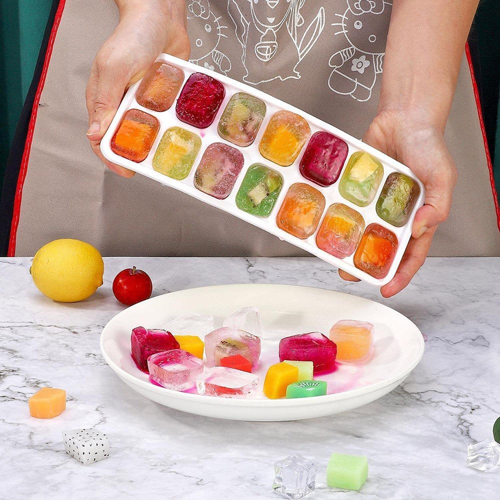 Creative Cooking Silicone Pop-Out Ice Trays Creative Cooking Silicone Pop-Out Ice Trays With Lids, Set Of 2 CC-179