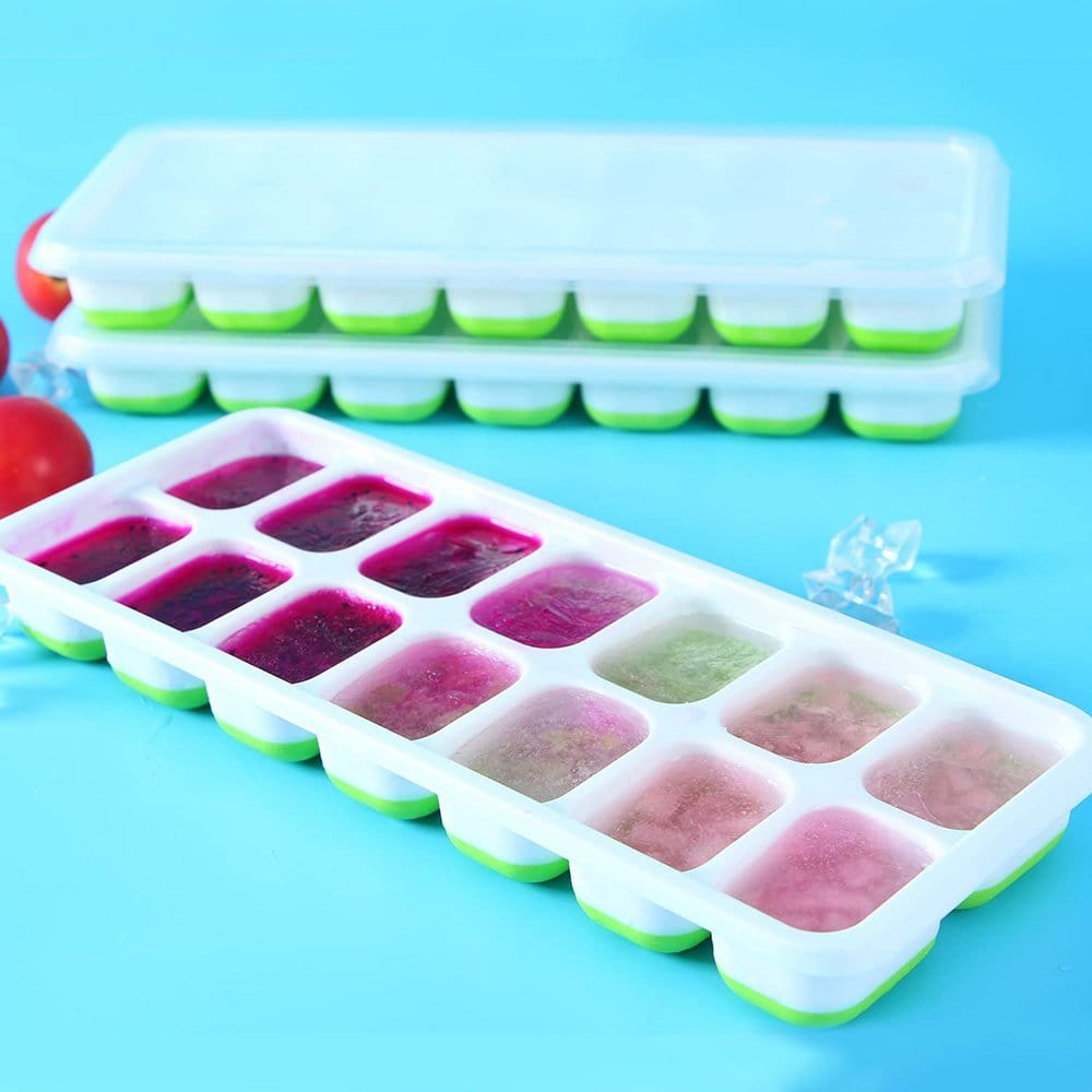 Creative Cooking Silicone Pop-Out Ice Trays Creative Cooking Silicone Pop-Out Ice Trays With Lids, Set Of 2 CC-179
