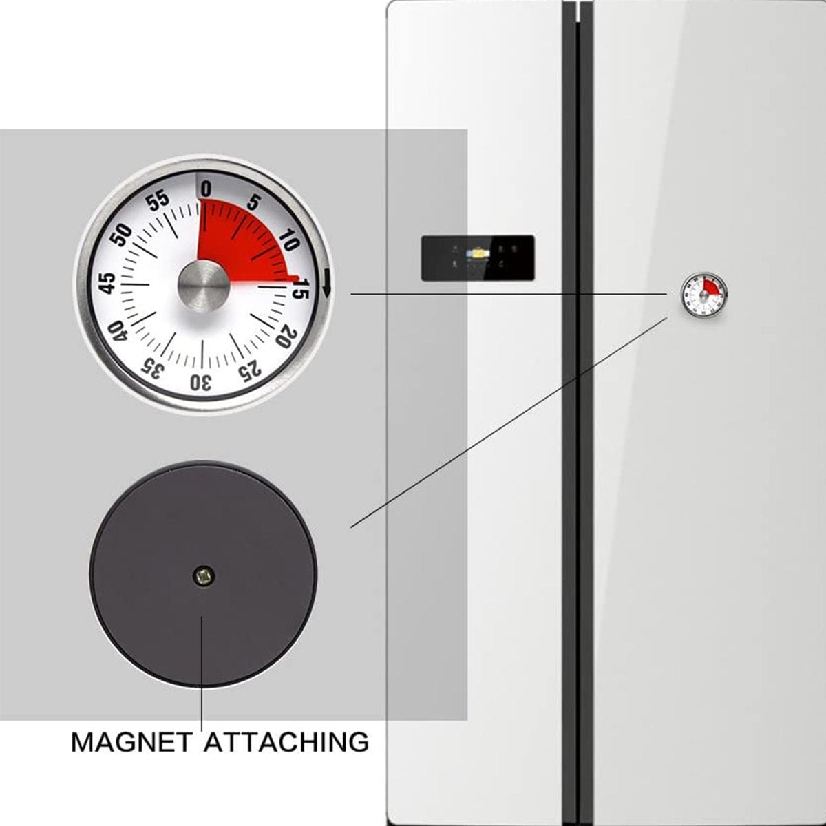 Creative Cooking Thermometer Creative Cooking Retro Kitchen Timer With Magnetic Base CC-105 (7313802559577)