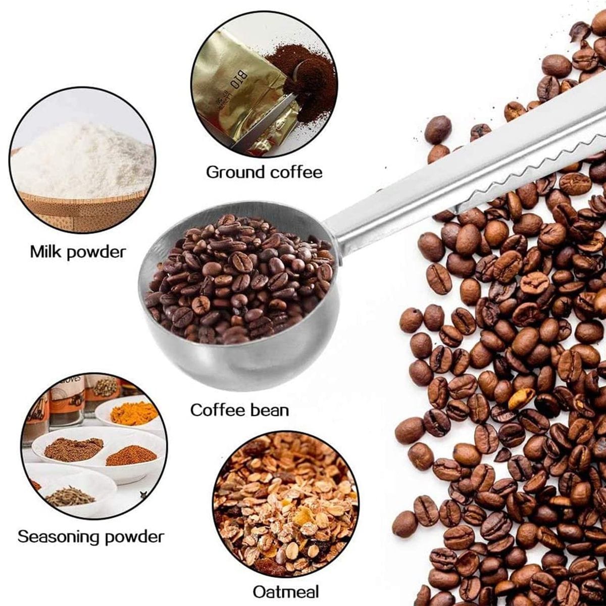 Creative Cooking Tongs Creative Cooking Coffee Scoop Stainless Steel CC-104 (7435956387929)