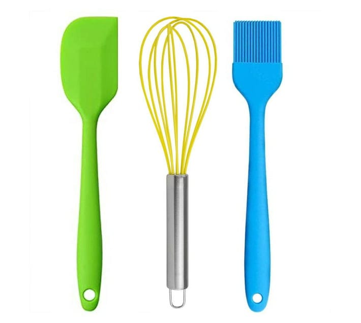 Creative Cooking Tongs Creative Cooking Silicone Spatula, Brush & Whisk Set CC-145 (7347264094297)