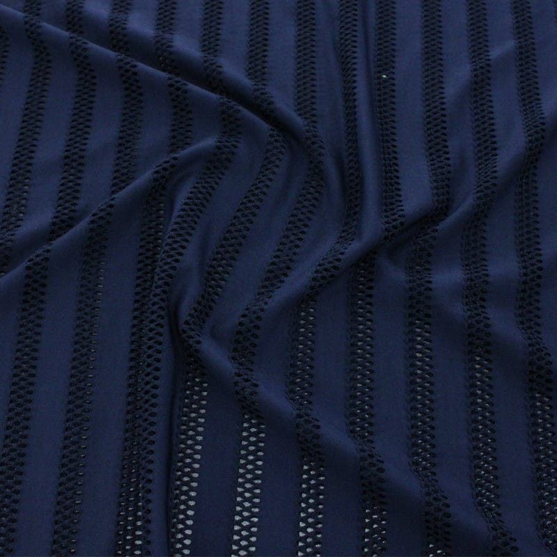 CROCHET KNITS Dress Fabrics Ink Atara Crochet Knit Fabric 150 cm