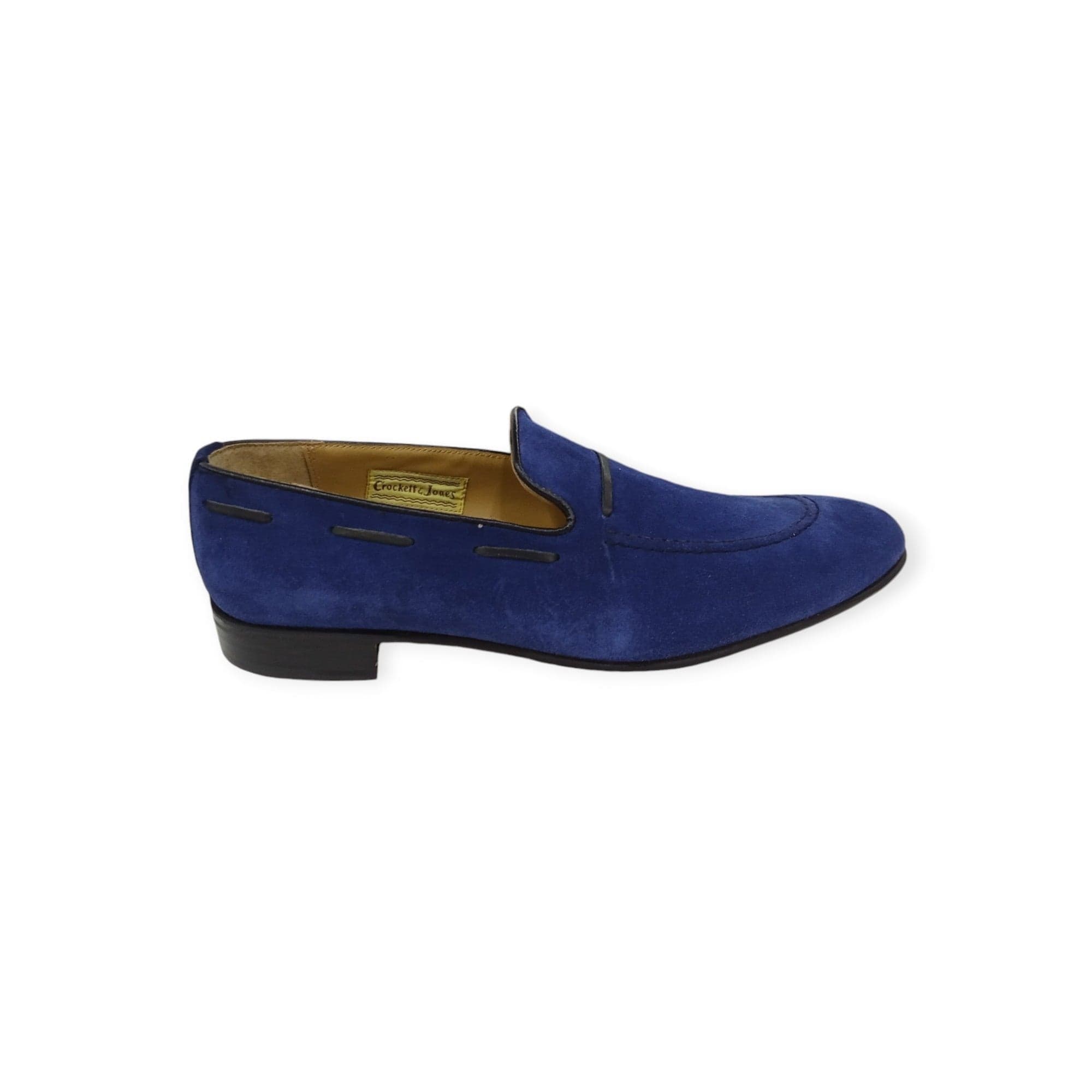 Crockett & Jones Formal Shoes Crockett & Jones Men's Slip On Suede Navy Royal Calf-Black (7798846685273)