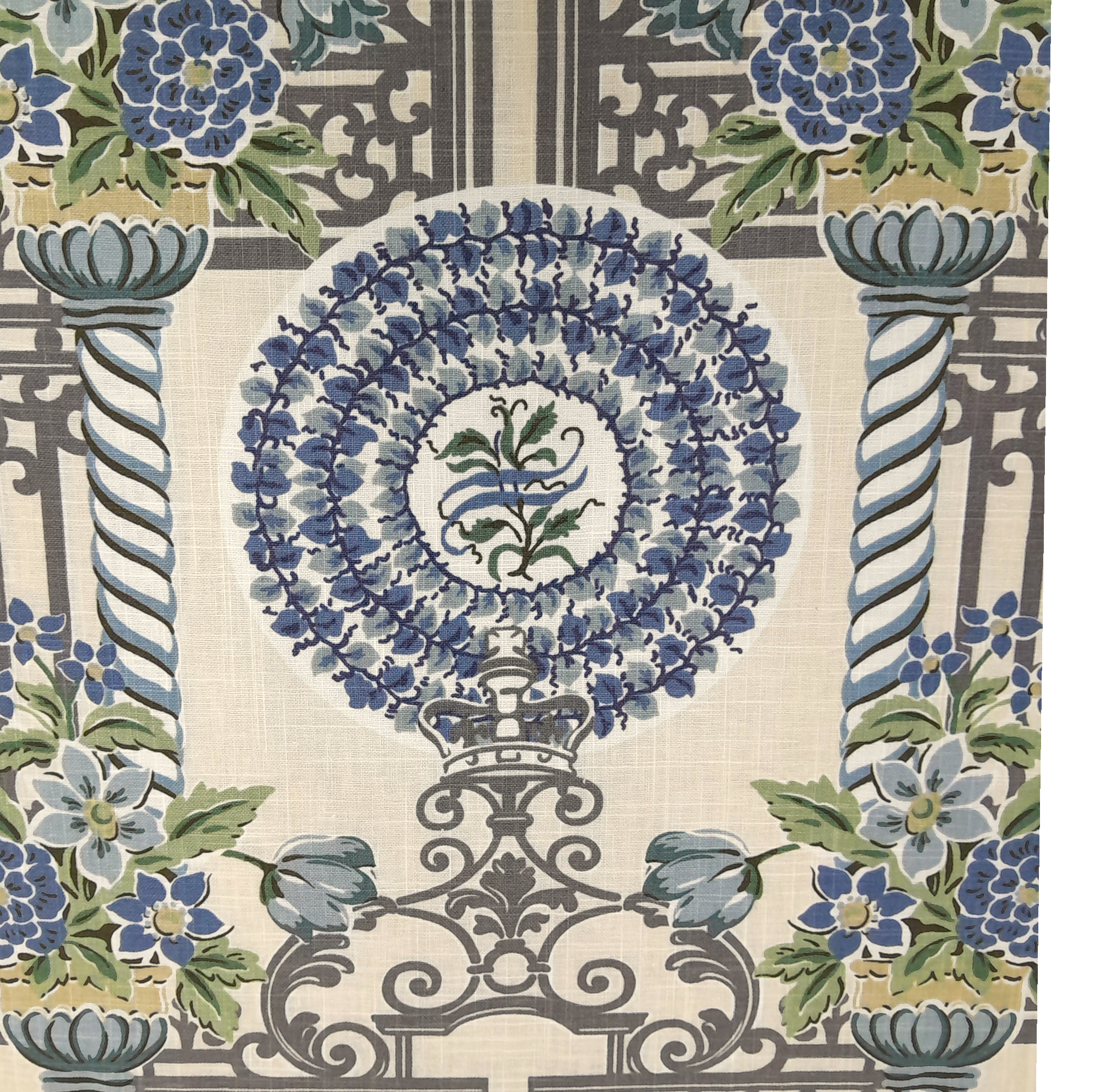 Printed Cotton Fabric Crest and Crown 140 cm