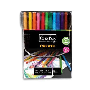 Croxley Tech & Office Croxley ‘Create’ Retractable Wax Crayons Set of 12 (7461196988505)