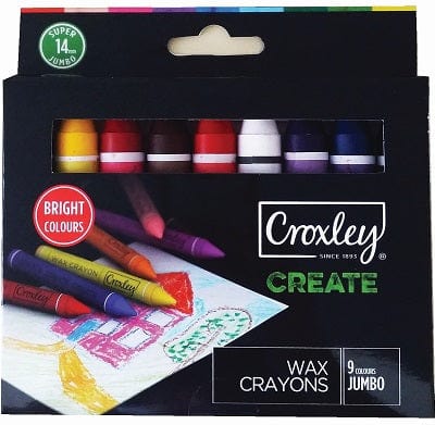 Croxley Tech & Office Croxley Jumbo Wax Crayons Set Of 9 (7462845251673)