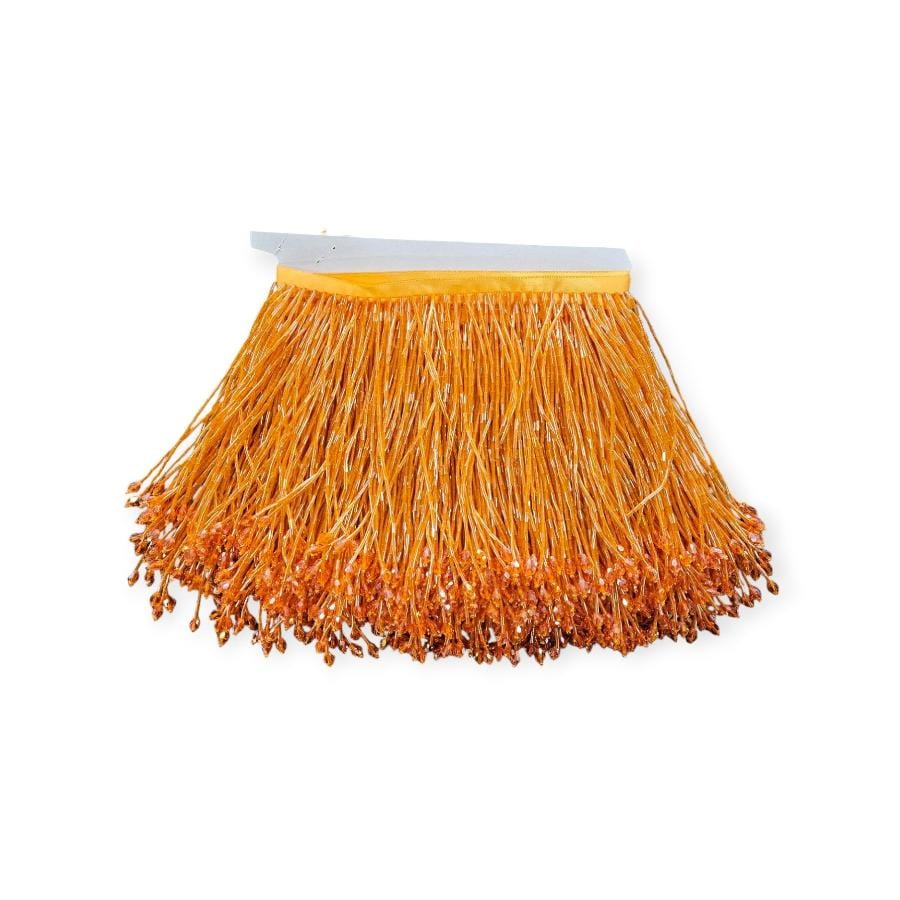 CRYSTAL GLASS BEADED FRINGE HABBY Orange Glass Beaded Fringing 15cm (7800881578073)