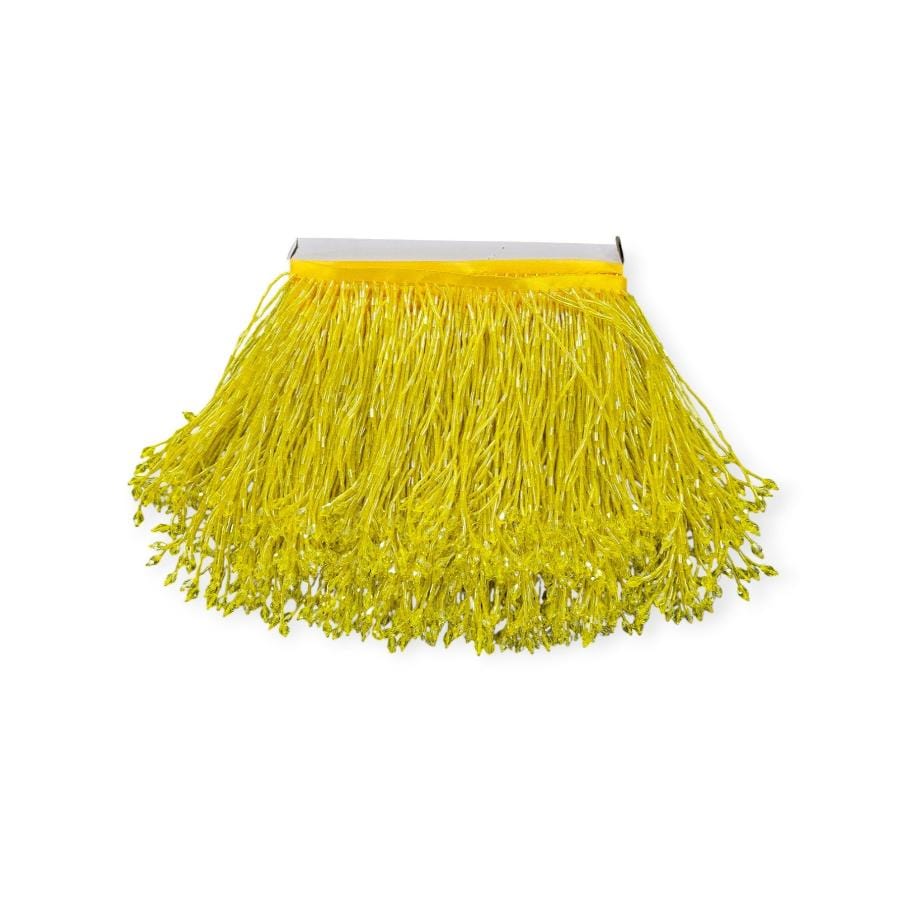 CRYSTAL GLASS BEADED FRINGE HABBY Yellow Glass Beaded Fringing 15cm (7800881578073)