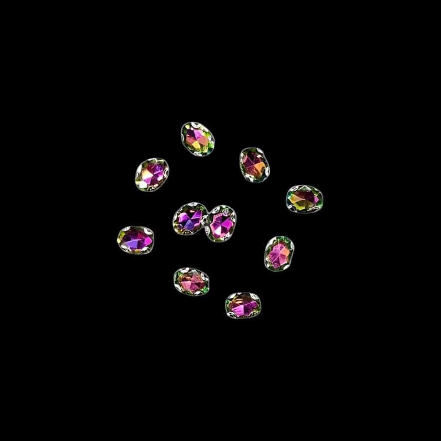 Crystal Stones habby Multi-Color Crystal D.R Stone 6x8 Oval (7888590372953)