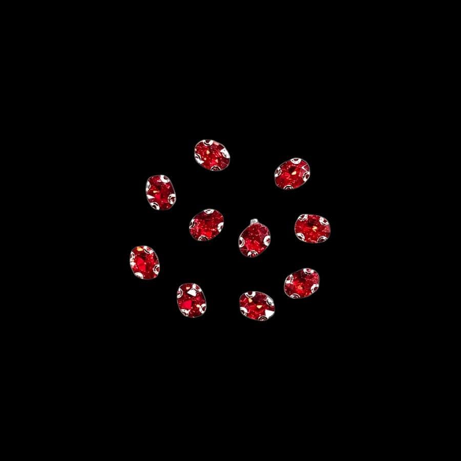 Crystal Stones habby Red Crystal D.R Stone 6x8 Oval (7888590372953)