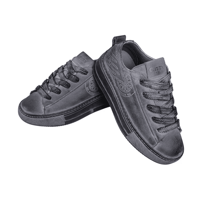 Cutty Men's Coated Leather Sneaker Tampa Low-Grey CUTAMAOA LOW
