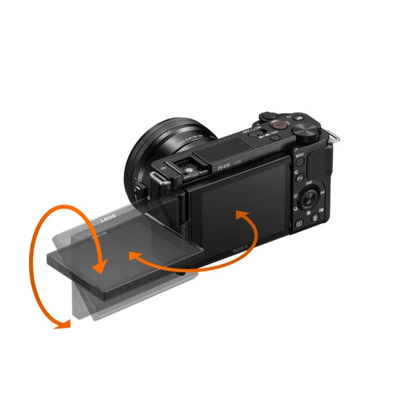 Sony Alpha ZV-E10 Mirrorless Camera with 16-50mm Lens (Black).
