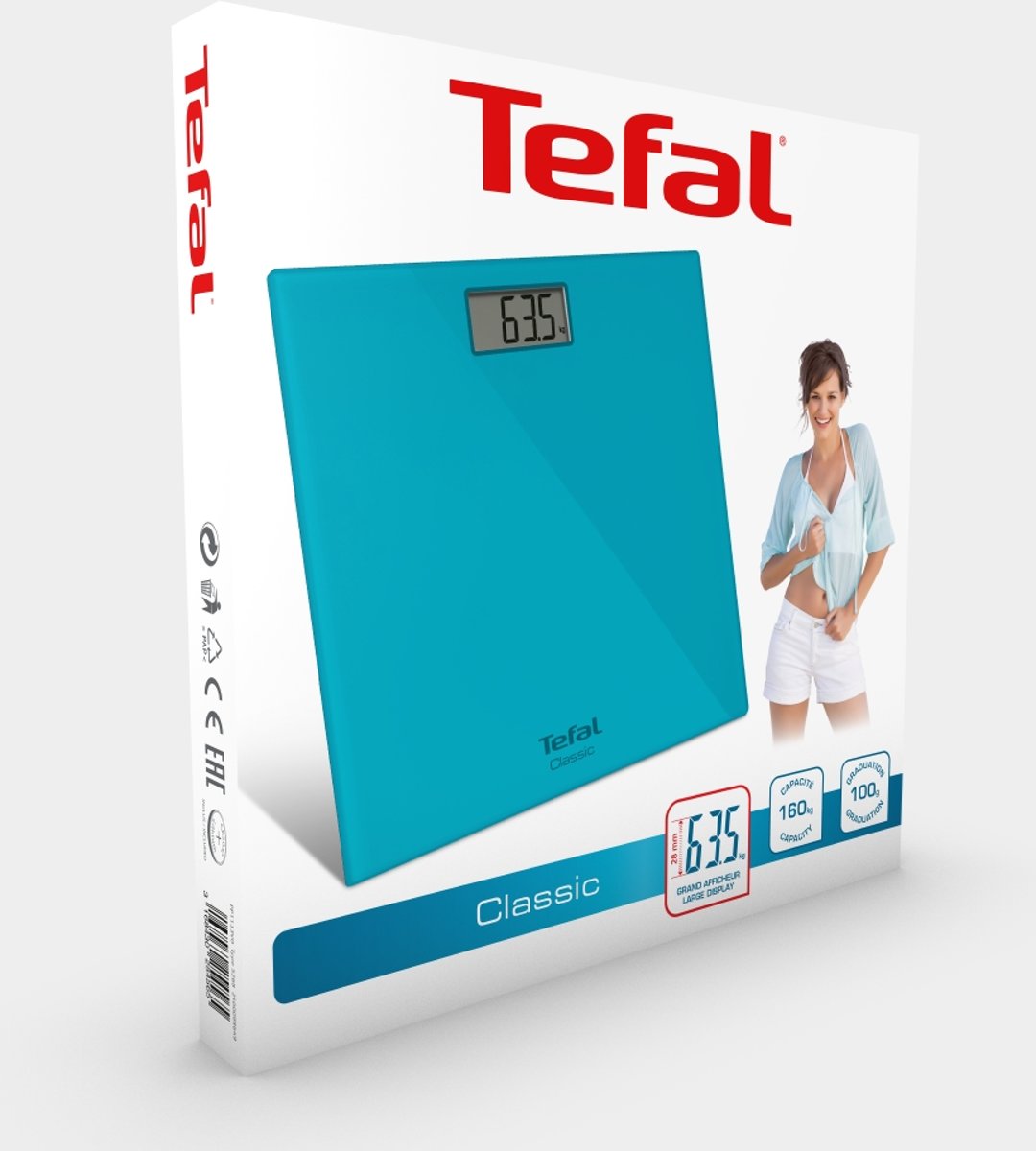 Tefal Classic Bathroom Digital Scale Turquoise PP1133V0
