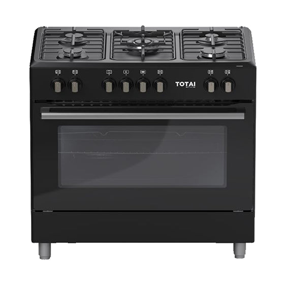 Totai 90cm 5 Burners Black Electric Oven Stove 03/T800EB