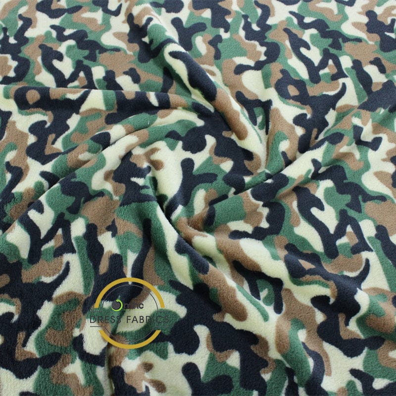 Fleece Dress Forms Printed Mongolian Fleece Fabric Camouflage 140cm (7063240736857)