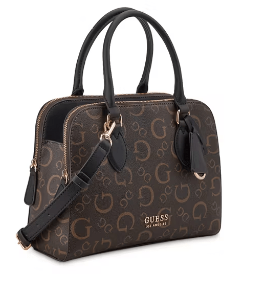 Guess Ladies Handbags Guess Women's Bag Delphina Satchel Brown (7795089244249)