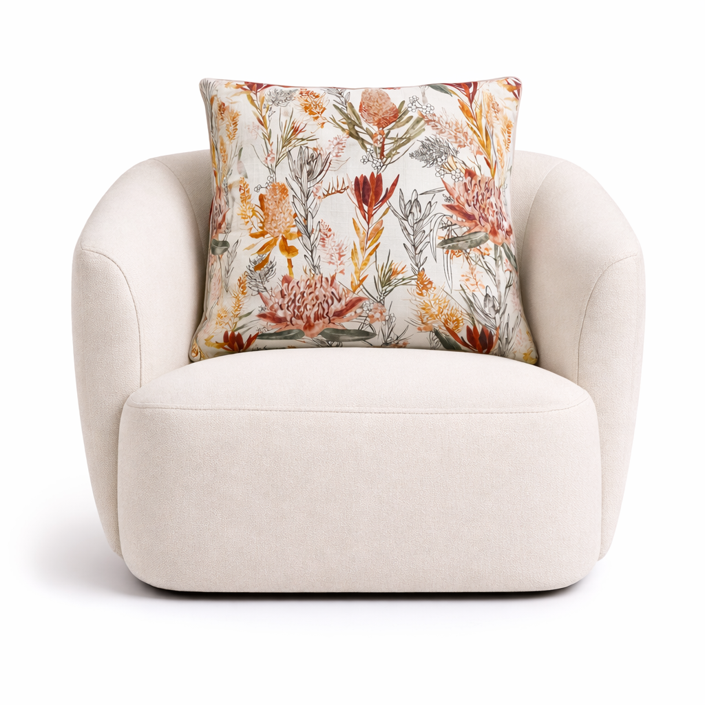 Fabric Printed Upholstery Floral Banksia Carlington 140 cm