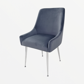 Grey Chair with Silver Legs