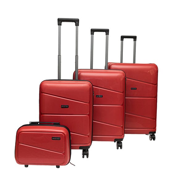 Gino De Vinci Luggage 50 CM Gino De Vinci Swirl Cabin Size Roller Case Red (7160858837081)