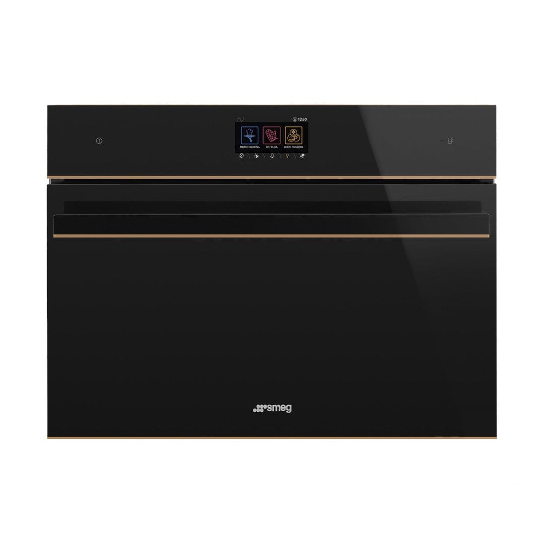 smeg Microwave Smeg 45L Black Dolce Stil Novo Built In Combi Microwave SF4604WMCNR